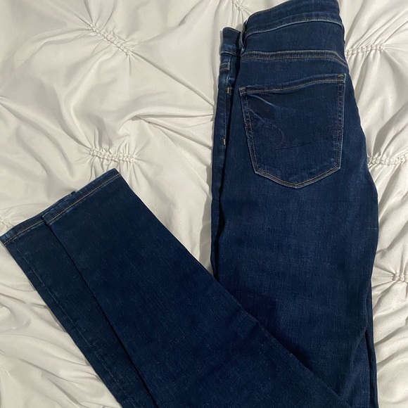 American Eagle Blue Denim Jegging Sz 4 - Picture 2 of 5